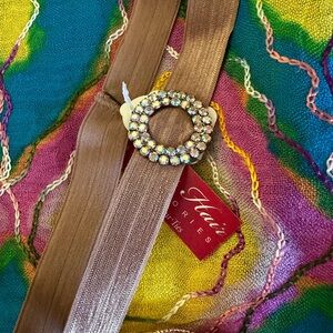 Haia Accessories Tan Headband with Sparkling Circle Accent